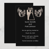 bruid bruidegom duiven zwart bruiloft opslaan van  kaart (Voorkant / Achterkant)