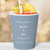 Bruid bruidegom Elegant Bruiloft Receptie Dusty Bl Papieren Bekers