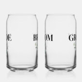 Bruid Bruidegom Eucalyptus Script Trouwen Blikvorm Glas (Links)