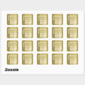 Bruid & bruidegom faux gouden bruiloft rsvp vierkante sticker (Vel)