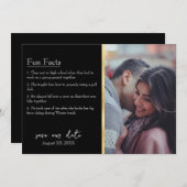 Bruid & bruidegom feiten foto op zwart kaart (Voorkant / Achterkant)