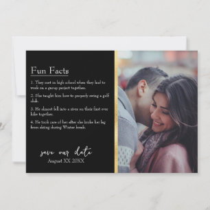 Bruid & bruidegom feiten foto op zwart kaart