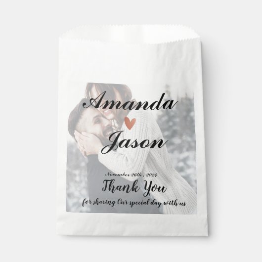 bruid bruidegom foto dank u bruiloft feest bedankzakje (Voorkant)