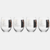 Bruid & bruidegom gepersonaliseerde foto wijnglas zonder voet (Links)