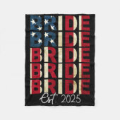 Bruid Bruidegom Geschat 2025 VS Vlag Net Getrouwd  Fleece Deken (Voorkant)