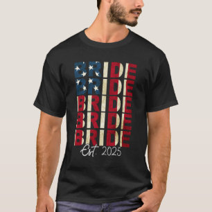 Bruid Bruidegom Geschat 2025 VS Vlag Net Getrouwd T-shirt