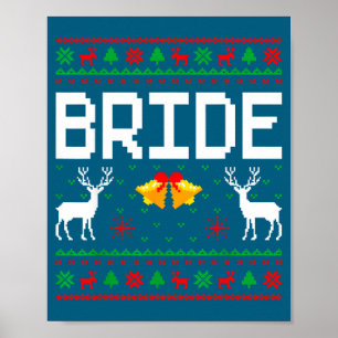Bruid bruidegom getrouwd stel lelijke kersttrui poster