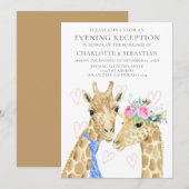 Bruid Bruidegom Giraffe Avond Bruiloft Receptie Aankondiging (Voorkant / Achterkant)