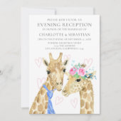 Bruid Bruidegom Giraffe Avond Bruiloftsreceptie Aankondiging (Voorkant)