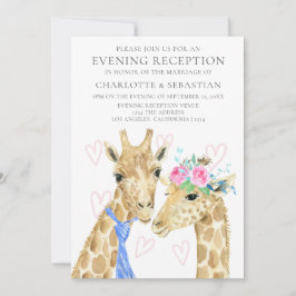 Bruid Bruidegom Giraffe Avond Bruiloftsreceptie Aankondiging
