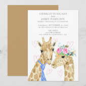 Bruid Bruidegom Giraffe Huwelijk Aankondiging (Voorkant / Achterkant)