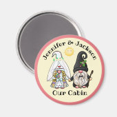 Bruid & bruidegom Gnome paar Cruise deur marker Magneet (Voorkant / Achterkant)