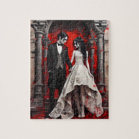 Bruid & bruidegom Gothics Legpuzzel (Verticaal)