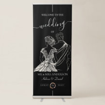 Bruid & bruidegom Hand getrokken illustratie Bruil