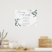 Bruid Bruidegom Handtekening Dranken Bar Menu Bord Poster (Keuken)