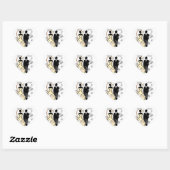 Bruid bruidegom hart save the date stickers (Vel)
