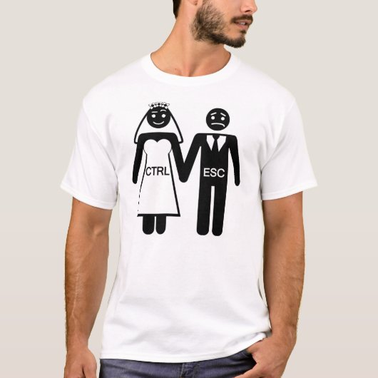 Bruid Bruidegom humoristische figuren T-shirt (Voorkant)