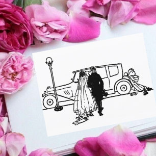 Bruid & Bruidegom Huwelijk Jaren 20 Briefkaart