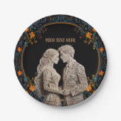 Bruid & Bruidegom Huwelijk Persoonlijk  Papieren Bordje (Voorkant)