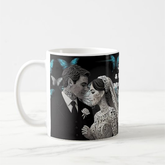 Bruid & bruidegom Huwelijkscadeau Ideeën Koffiemok (Links)