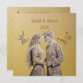 Bruid & bruidegom Huwelijkscadeaus Kaart (Voorkant / Achterkant)