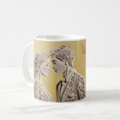 Bruid & bruidegom Huwelijkscadeaus Kaart Koffiemok (Voorkant links)