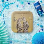 Bruid & bruidegom Huwelijkscadeaus Papieren Bordje (Feest)