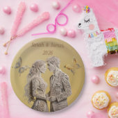 Bruid & bruidegom Huwelijkscadeaus Papieren Bordje (Feest)