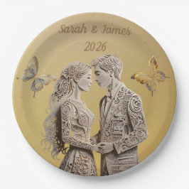 Bruid & bruidegom Huwelijkscadeaus Papieren Bordje