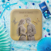 Bruid & bruidegom Huwelijkscadeaus Papieren Bordje (Feest)