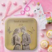 Bruid & bruidegom Huwelijkscadeaus Papieren Bordje (Feest)