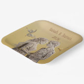 Bruid & bruidegom Huwelijkscadeaus Papieren Bordje (Gebogen)