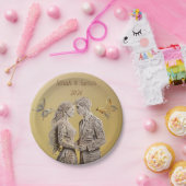 Bruid & bruidegom Huwelijkscadeaus Papieren Bordje (Feest)