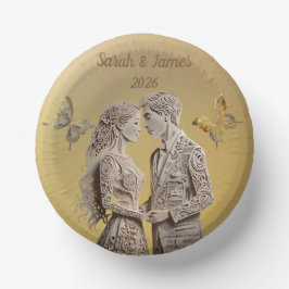 Bruid & bruidegom Huwelijkscadeaus Papieren Kommen