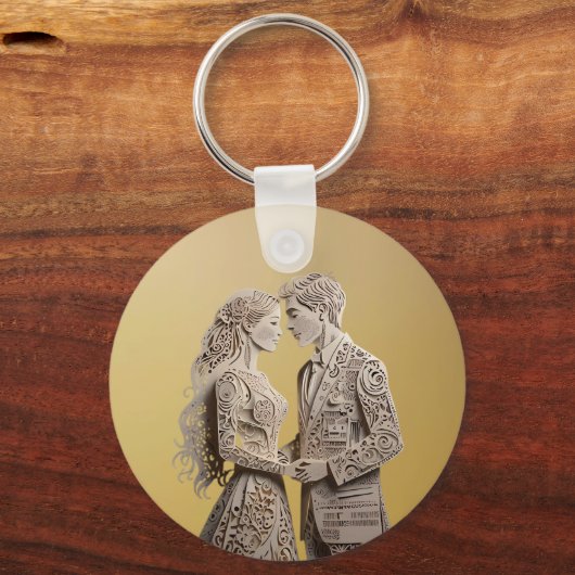 Bruid & bruidegom Huwelijkscadeaus Sleutelhanger (Achterkant)