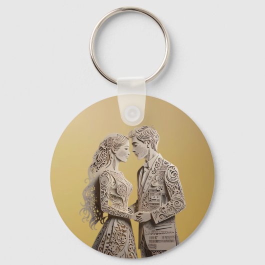 Bruid & bruidegom Huwelijkscadeaus Sleutelhanger (Achterkant)