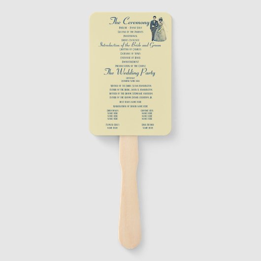  bruid bruidegom huwelijksceremonie programma handwaaier (Achterkant)