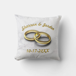 Bruid & Bruidegom Huwelijksdatum Gouden Ringen Gep Kussen