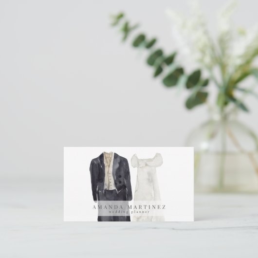 Bruid & bruidegom Huwelijksplanner Visitekaartje (Staand voorkant)