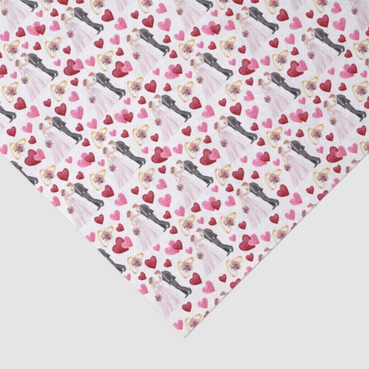 Bruid & Bruidegom Huwelijkszakdoekjes Tissue Papie Tissuepapier (Detail)