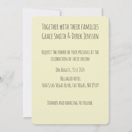 Bruid & bruidegom in auto bruiloft uitnodiging (Achterkant)