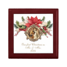 Bruid Bruidegom Kerst Goud Bloemig Bruidsmeisje