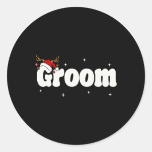 Bruid Bruidegom Kerstman Koppel Kerst Outfits Kers Ronde Sticker