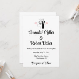 Bruid & Bruidegom Koppel Uitnodiging