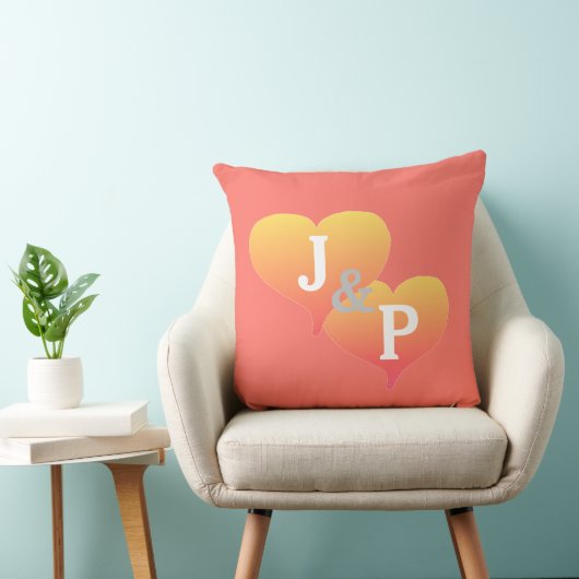 bruid bruidegom koraal turquoise omkeerbaar kussen (Stoel)