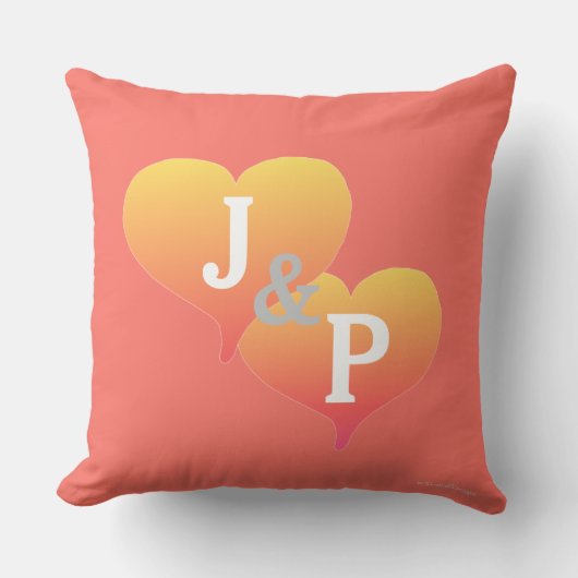 bruid bruidegom koraal turquoise omkeerbaar kussen (Voorkant)