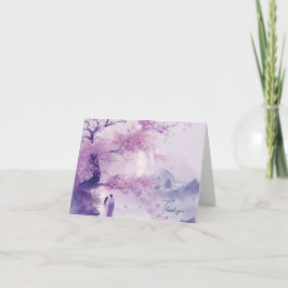 Bruid & Bruidegom Lavendel Thema Trouwen Bedankkaart