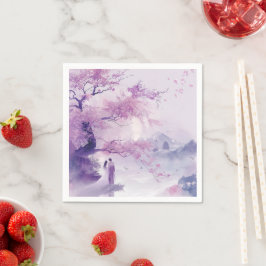 Bruid & Bruidegom Lavendel Theme Wedding Servet