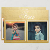 Bruid Bruidegom Leeftijd Elegant Klasse Gouden Taf Kaart (Voorkant / Achterkant)