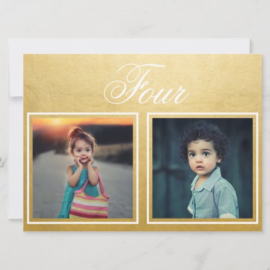 Bruid Bruidegom Leeftijd Elegant Klasse Gouden Taf Kaart (Achterkant)